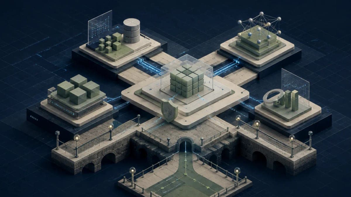 Algoza editorial graphic titled “Platform Engineering for AI-Native Workloads”, with a structured platform engineering diagram on a deep navy field with sage accents.