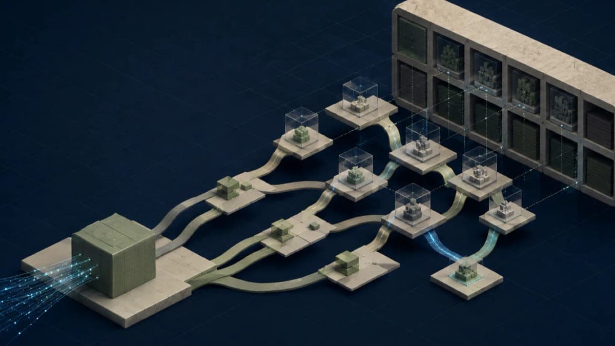 Algoza editorial graphic titled “Architecture Decision Records: Small Documents, Better Memory”, with a structured architecture practice diagram on a deep navy field with sage accents.