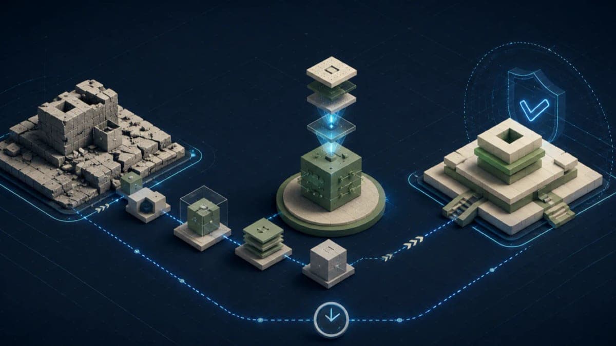 Algoza editorial graphic titled “Recovery Tests Matter More Than Recovery Plans”, with a structured operational resilience diagram on a deep navy field with sage accents.