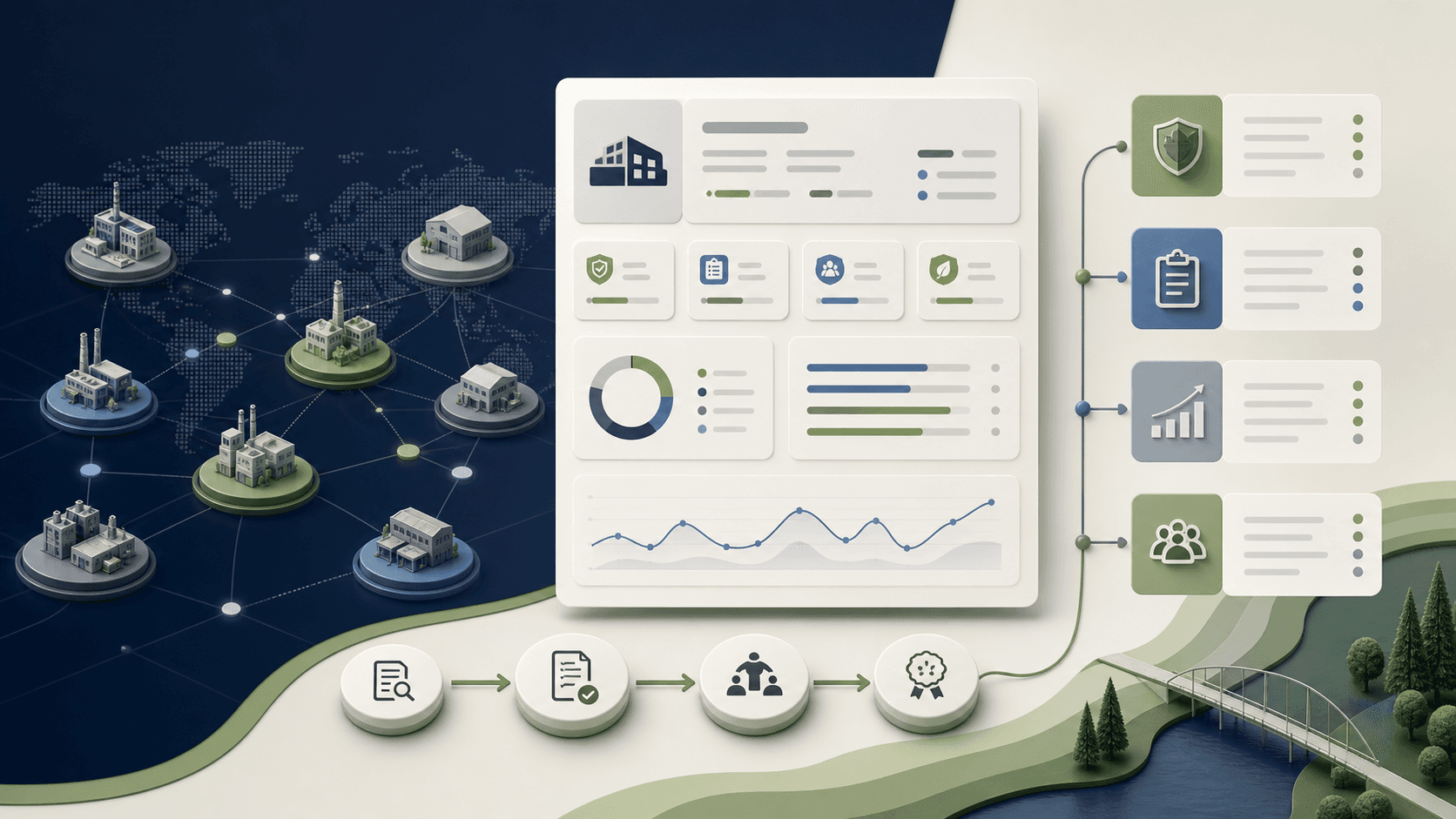 Structured supplier profiles connected to obligations, performance and review workflows