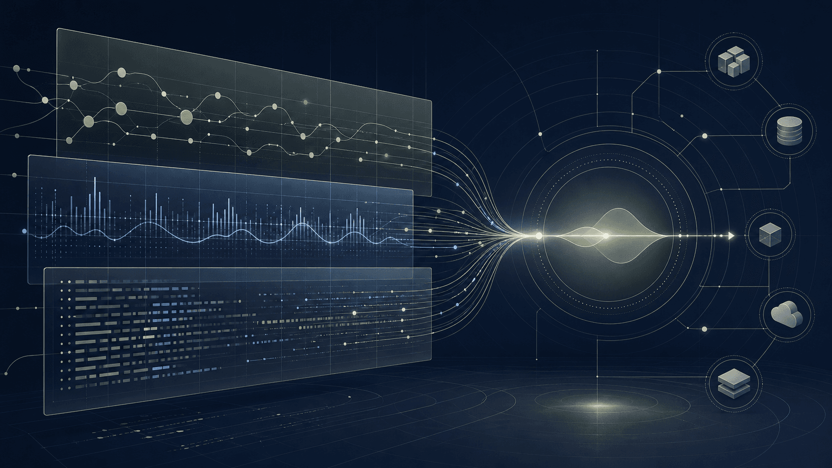 Distributed services emitting traces, metrics and logs into a clear operational signal